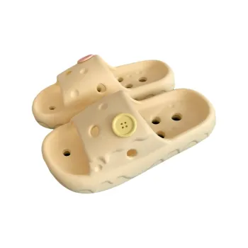 Thin Strips Sandal Slippers Unisex, Light Yellow