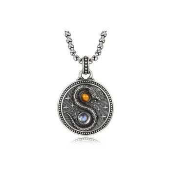 IDEAGEMER 925 Sterling Silver Necklaces Men's