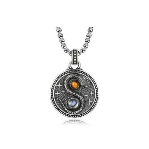 IDEAGEMER 925 Sterling Silver Necklaces Men's