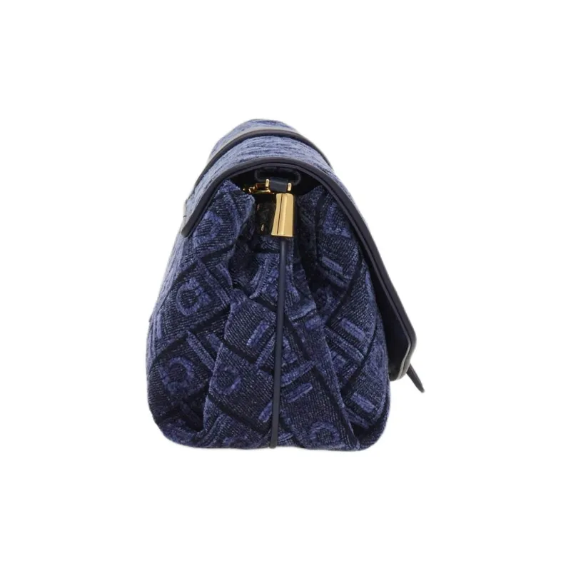 FERRAGAMO Fabric Crossbody Bag Shoulder Bag Small Size Women's Midnight Blue-2