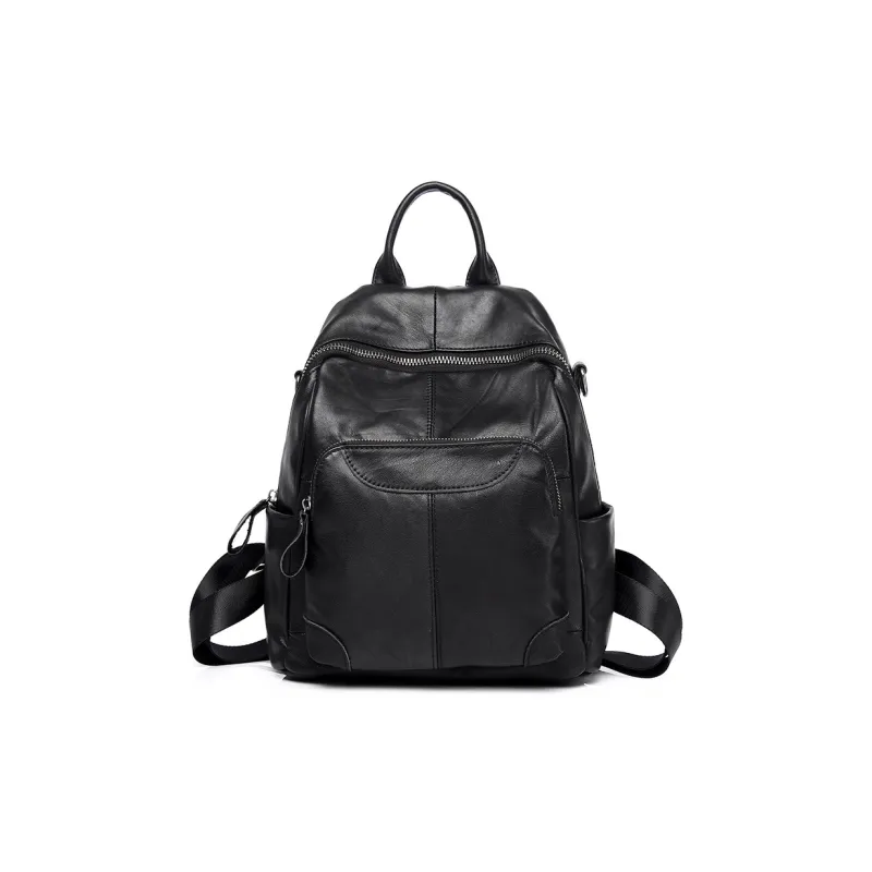 H YXIANG Cow Leather Backpack Women's Multicolor-0