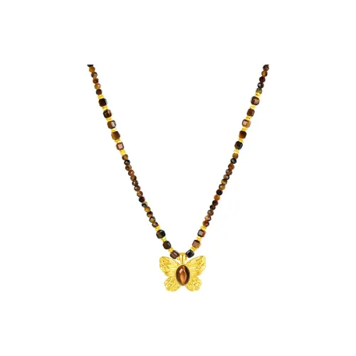 DESIGN CIRCLES Tiger's Eye Stone Necklaces Women's