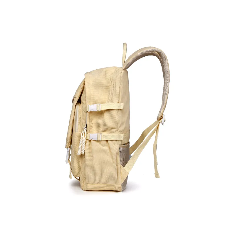 Ceion Keust Corduroy Backpack Medium Size Unisex Multicolor-2