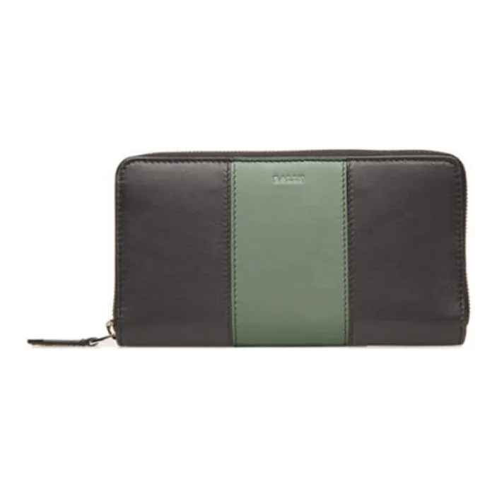 BALLY Cow Leather Card Holder Wallet Small Size Men's Black Green Multicolor-3