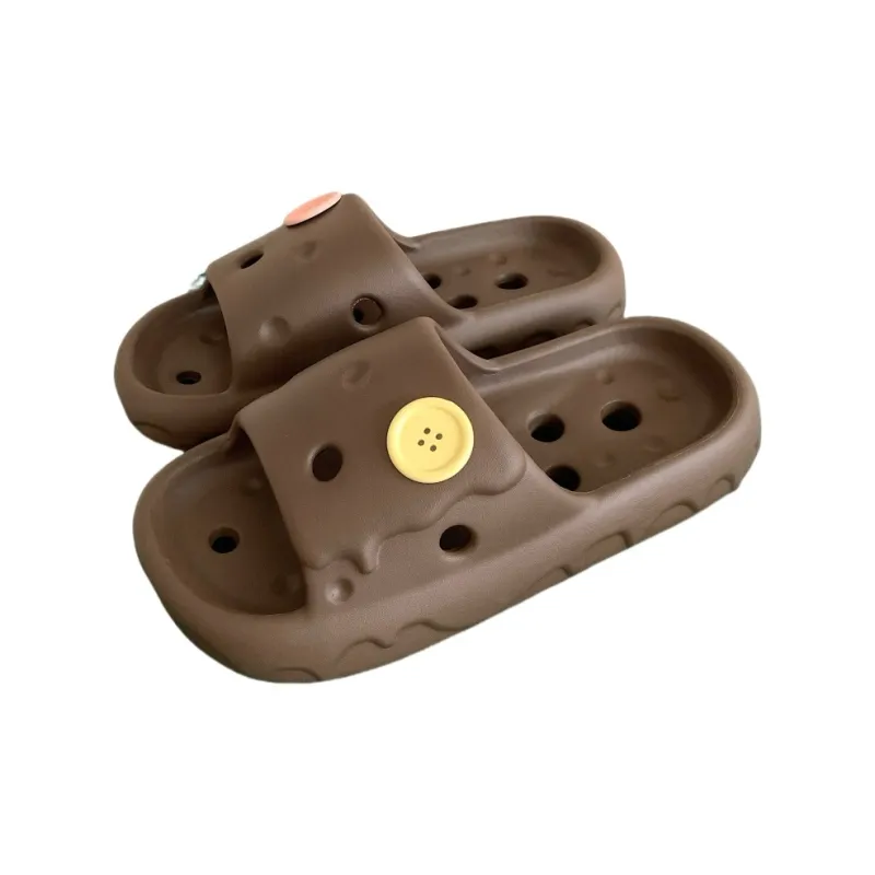 Thin Strips Sandal Slippers Unisex, Light Yellow-20