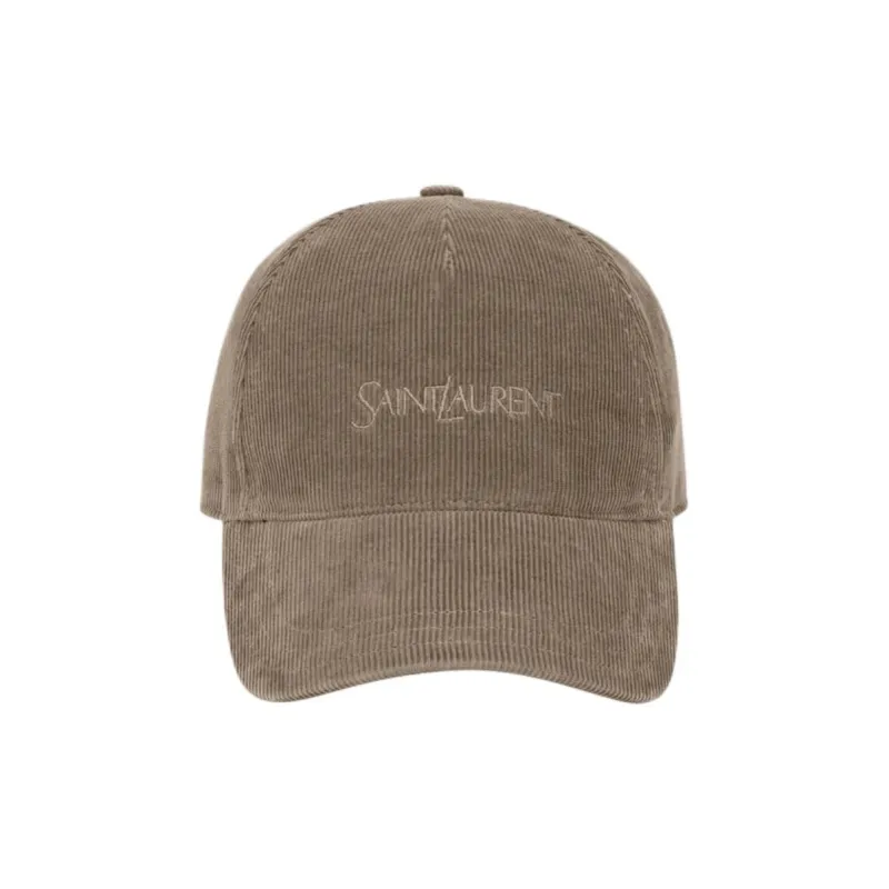SAINT LAURENT Logo embroidered Corduroy Cap-3