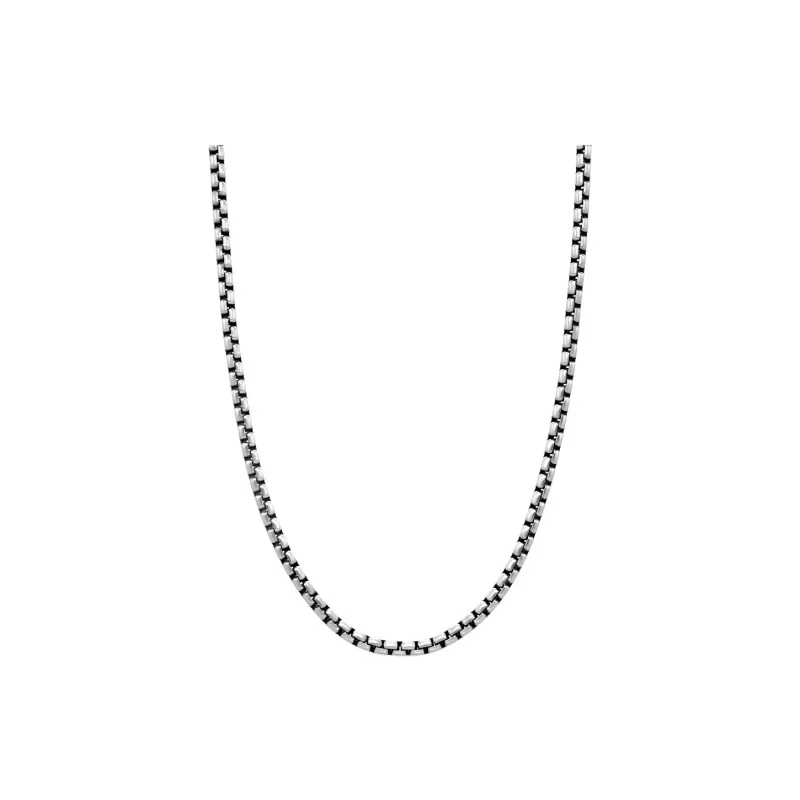 David Yurman 14kt Yellow Gold And Sterling Silver Box Chain Necklace 3.6mm-2