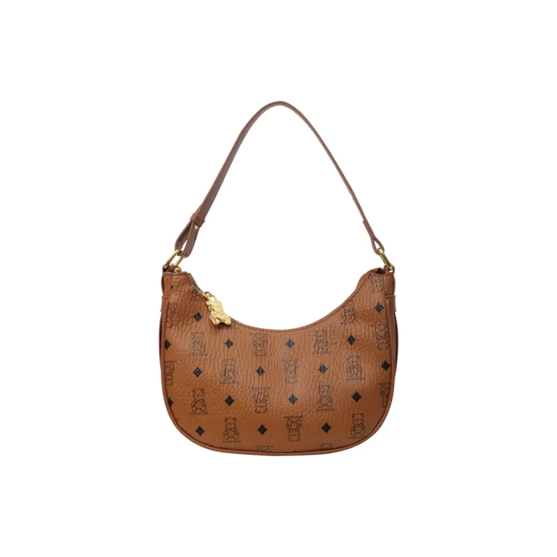HCXK PU One Shoulder Crossbody Dumpling Bag Women's Bag Commute Unisex Ecru/Black/Pink/Brown-15