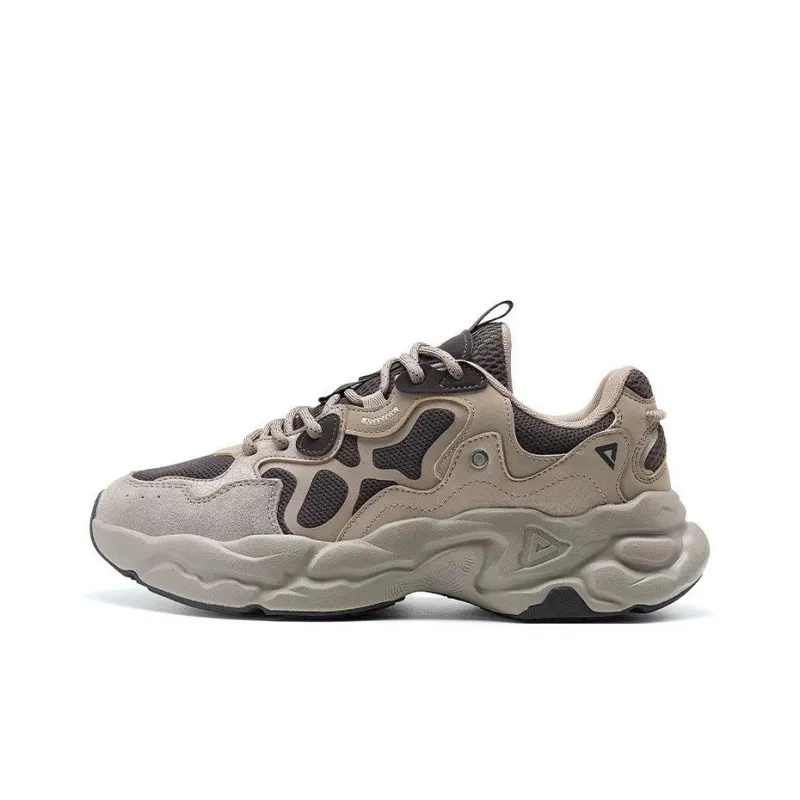 PEAK Slip Resistant Cushioning Low Top Chunky Sneakers Men's Brown-0