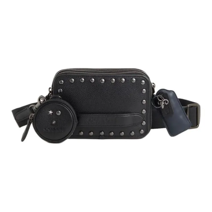 COACH Charter Gloves Made Of Tanned Leather Crossbody Bag Small Size Women's Black-0