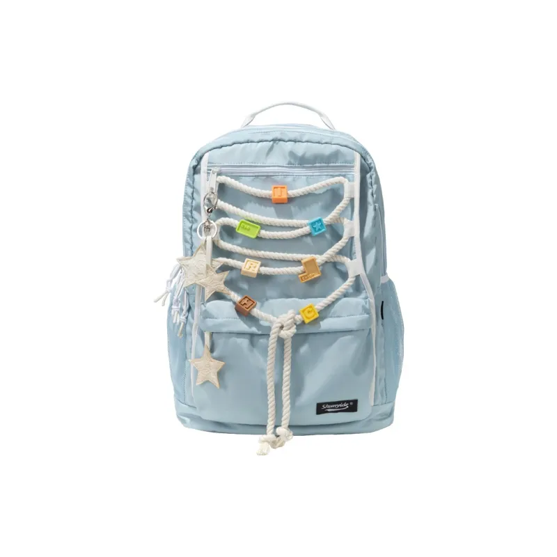 SHUNYIDE Nylon Backpack Medium Size Unisex Azure Blue-0