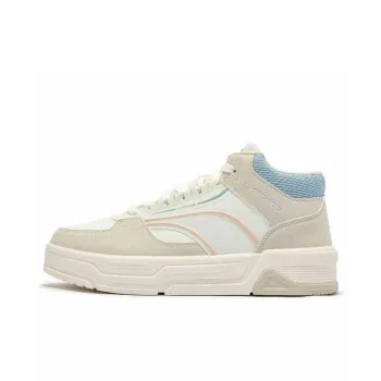 361° Slip Resistant Shock Absorbers High Top Skateboard Shoes Women's White Gray