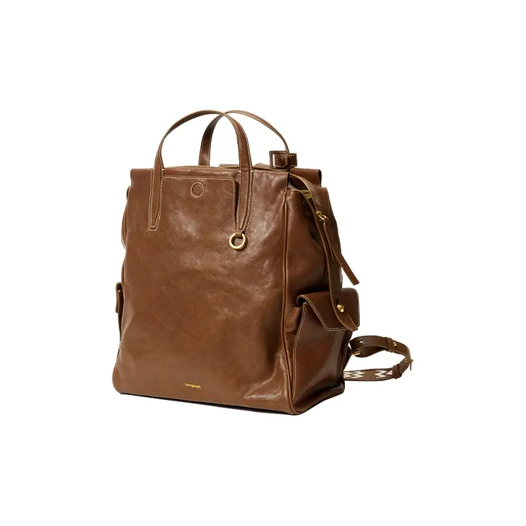 Songmont Cow Leather Vintage Vegetable Tanned Leather 14 Inch Laptop Bag Trumpets Unisex-0