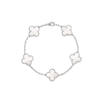 Van Cleef & Arpels Mother Of Pearl Bracelets Women's Silver