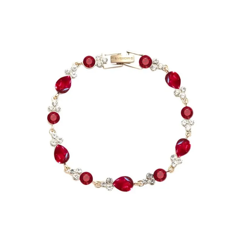 Givenchy Crystal, Gold Plated Bracelets Women's Red-0
