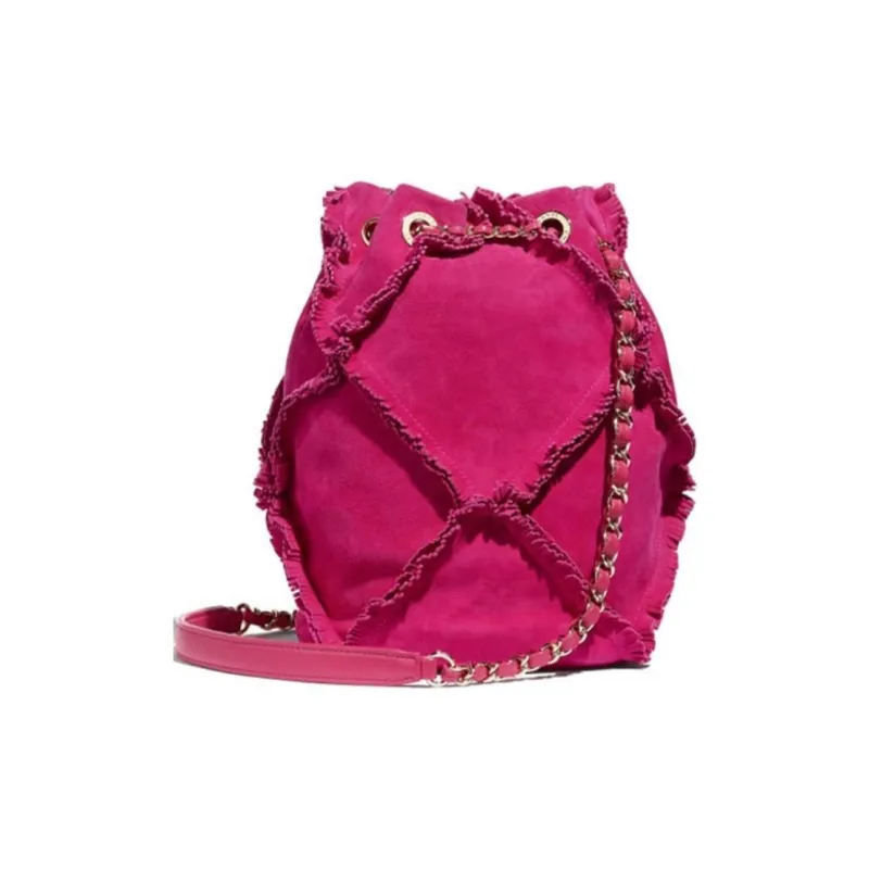 CHANEL Drawstring Lambskin Shoulder Bag Women's Fuchsia-1