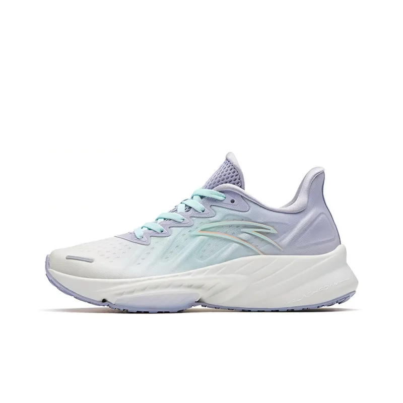 Anta Running Collection Cushioning Anti Slip Wear Resistant Breathability Low Top Running Shoes Women's Gray Purple-0