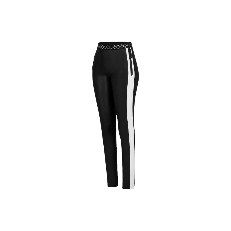 LOUIS VUITTON Contrast Accent Leather Leggings-2