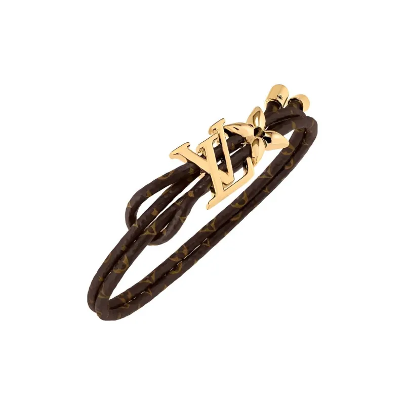 LOUIS VUITTON Gold Plated Bracelets Women's Brown-1