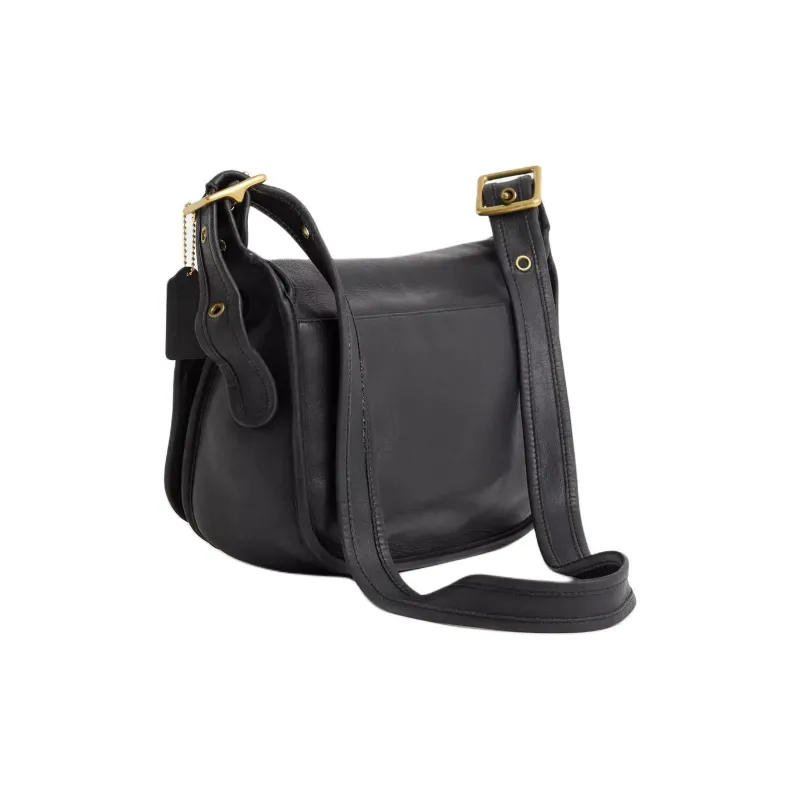COACH Legacy Gloves Made Of Tanned Leather Shoulder Bag Large Size Women's Black-1
