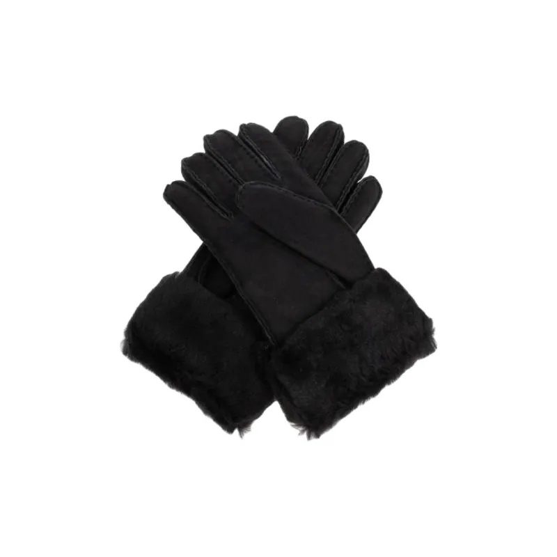 UGG Sheepskin Wool Knit Gloves Women's Black-0