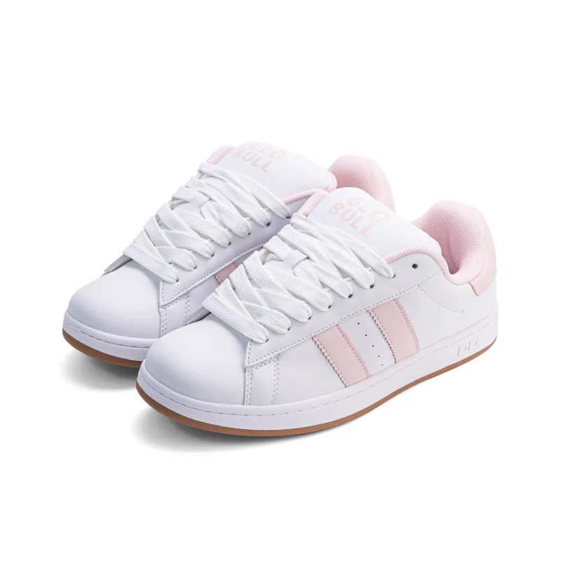 GLO BULL Skateboard Shoes Unisex Low Top White Pink-2
