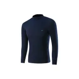 Thin Unlined Clothing (Navy Blue) 100% cotton Antibacterial/Windproof Mock Neck
