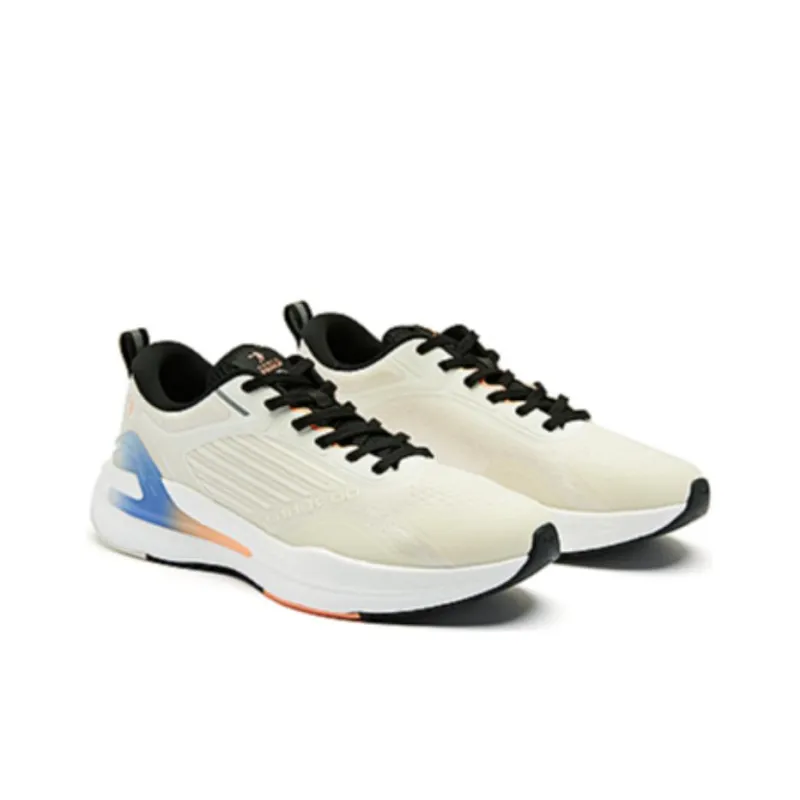 QIAODAN Boundless 5SE Cushioning Wear-Resistant Low-Top Casual Running Shoes Men's Beige Blue-3