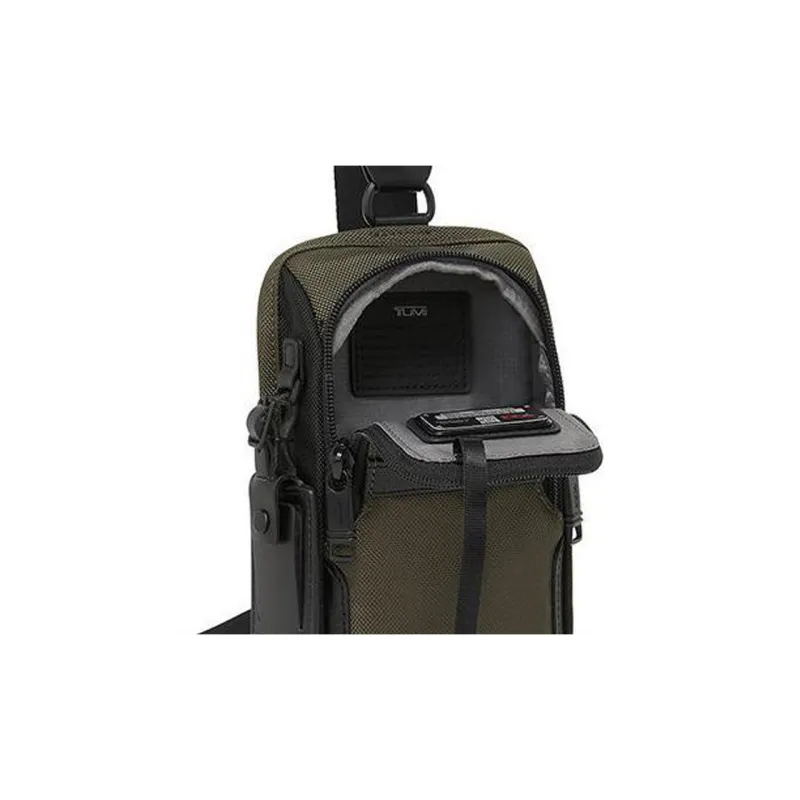 TUMI Alpha 3 Nylon Fanny Pack Sling Bag Crossbody Bag Shoulder Bag Men's Olive Green-3