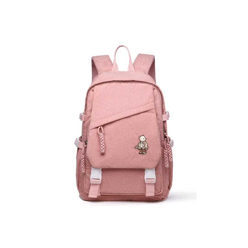 Ceion Keust Corduroy Backpack Medium Size Unisex Multicolor-16