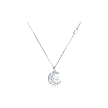 OUBI.YABI 925 Sterling Silver White Gold Plated Shell Necklaces Women's