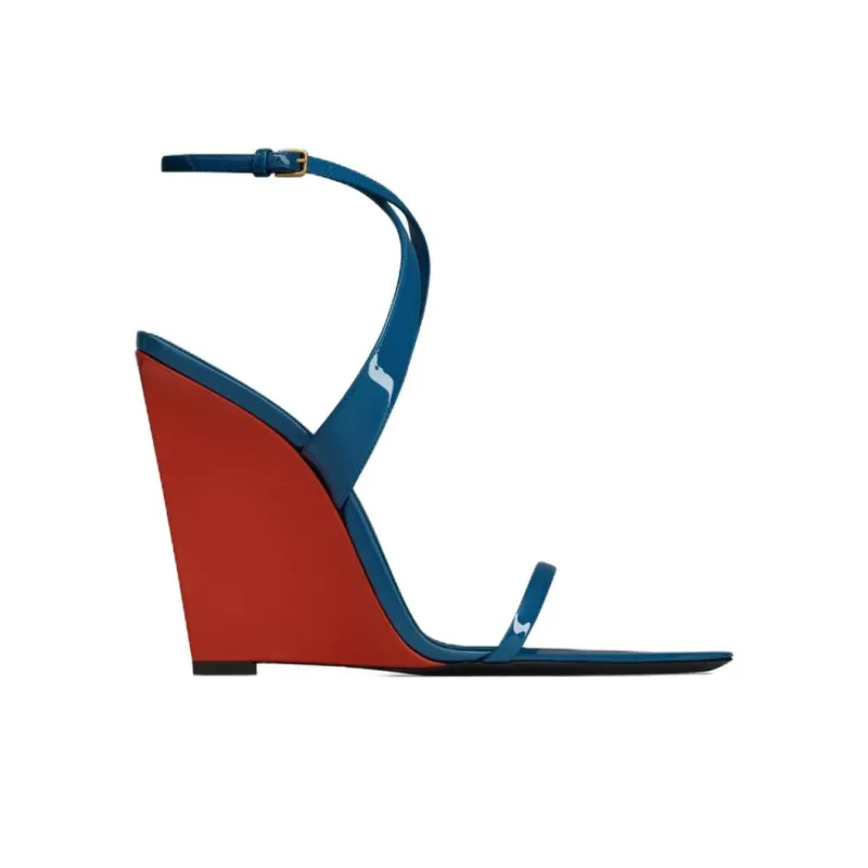 SAINT LAURENT Salomé Strap Sandals 11cm Women's Blue-1