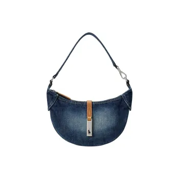Polo Ralph Lauren Polo ID Cotton Handbag, Shoulder Bag Mini Women's Blue