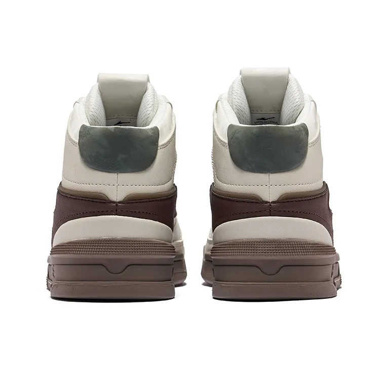 Erke No Pair 3.0 Anti-Slip Wear-Resistant High-Top Skateboard Shoes Men's White Umber-4