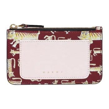 MARNI Cow Leather Coin Pocket Wallet Women's Pink/Red