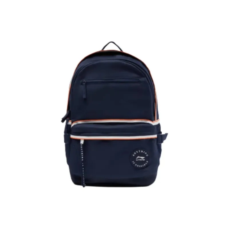 LiNing Sports Life Collection Polyester Backpack Regular Unisex Navy Blue-0