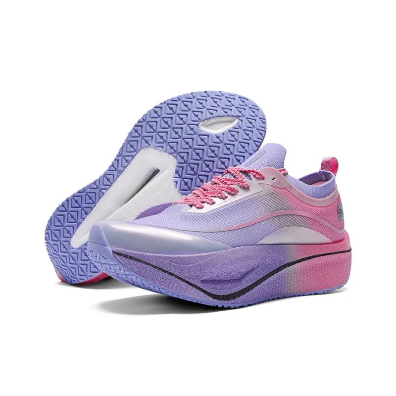 Qing Pao Running Shoes Men Low Top Purple Pink-2