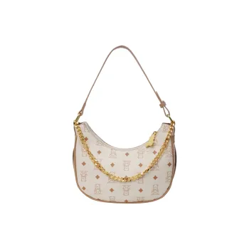 HCXK PU One Shoulder Crossbody Dumpling Bag Women's Bag Commute Unisex Ecru/Black/Pink/Brown