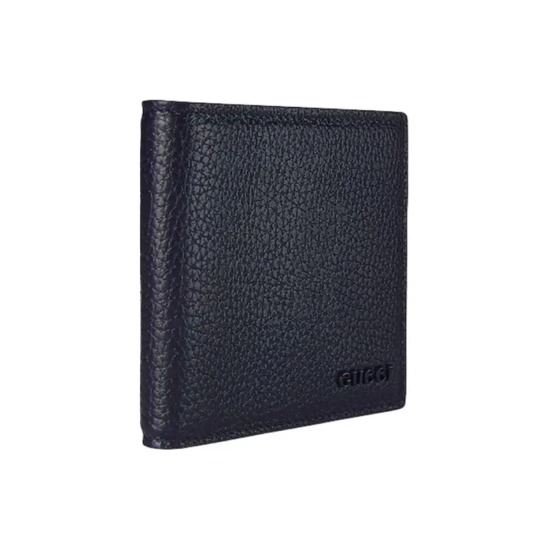 GUCCI Leather Wallet Small Size Unisex Dark Blue-1