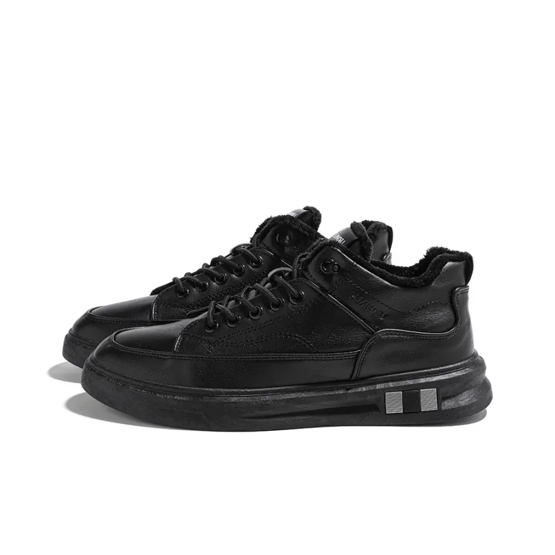 HUANQIU Slip Resistant, Abrasion Resistant, Thermal Low Top Casual Shoes Men's Black-2