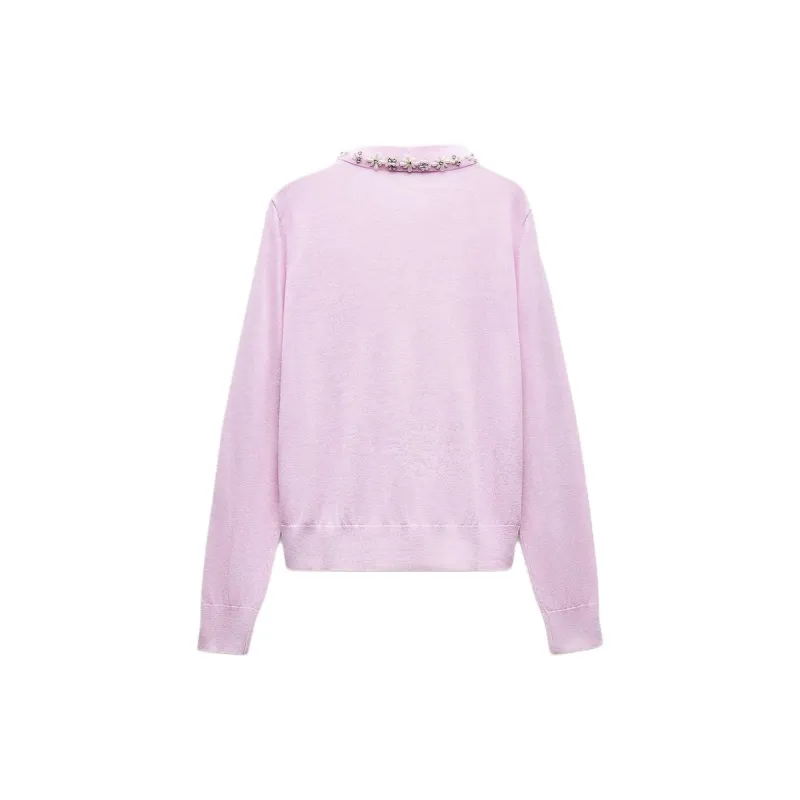 ZARA Sweater Women's Light Purple Red-1