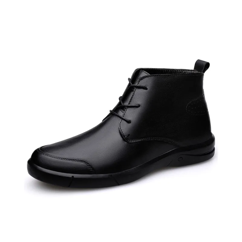 Qiandongmeili Ankle Boots Men's Black-5