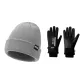 Gray Hats & Caps+Black Gloves
