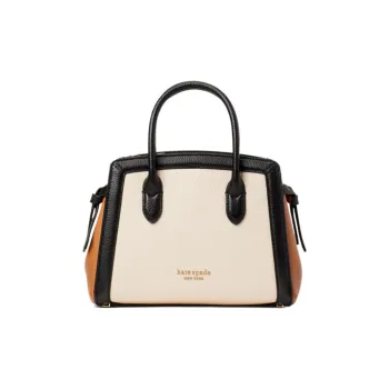 Kate Spade Knott Pebbled Cow Leather Handbag Shoulder Bag Crossbody Bag Mini Women's Milk White & Black