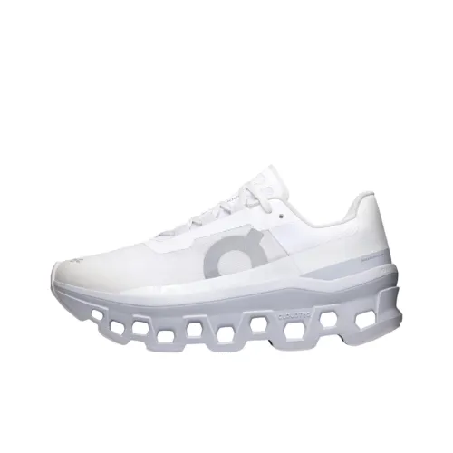 On Cloudmonster Anti Slip Wear Resistant Low Top Running Shoes Women's White