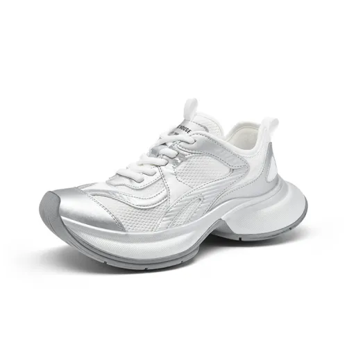 BASIC HOUSE Baijia Good Future Xingji Collection Mercury Shoes Low-Top Chunky Sneakers Women's Silver