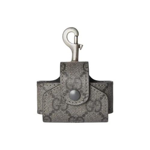 GUCCI Ophidia GG Supreme Canvas Earphone Case Unisex Black Gray Color