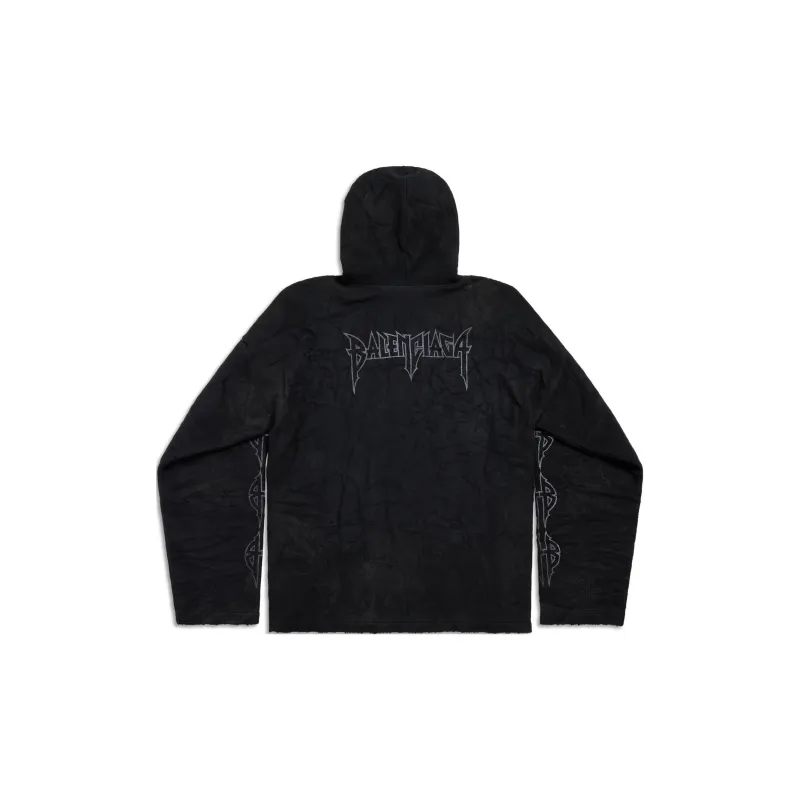 Balenciaga Paris Moon Crinkled Hoodie Large Fit-1