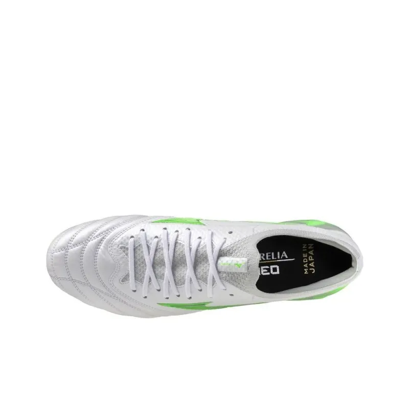 Mizuno Morelia Neo 4 Anti Slip Wear Resistant Soccer Shoes Unisex White Green-2