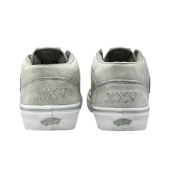 Vans Half Cab Anti-Slip Wear-Resistant Mid-Top Skateboard Shoes Men's Gray-3